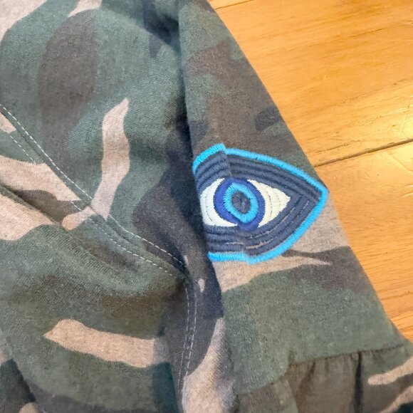 Women Sofia Jeans Drop-Shoulder Crewneck Sweatshirt in Camo Green Size Small - Picture 6 of 8